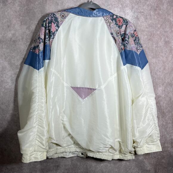 Vintage Current Seen Windbreaker Jacket Womens 3X White Floral Cottagecore - Picture 5 of 11